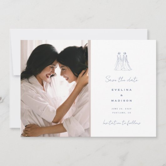 Langley Wedding Two Brides Save The Date (Voorkant)