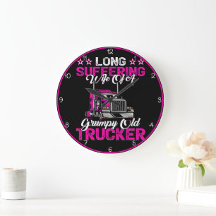 Langlijdende vrouw Grumpy Trucker Grote Klok