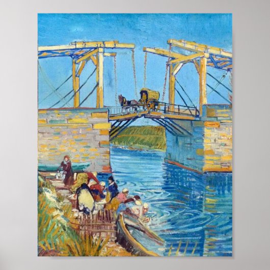 Langlois Bridge at Arles (1888) Van Gogh Fine Art Poster (Voorkant)