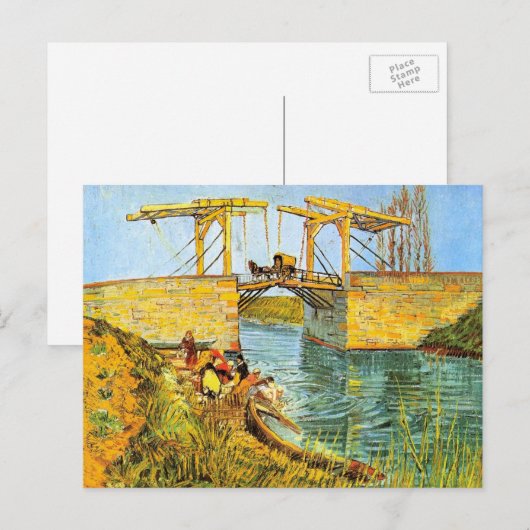 Langlois Bridge in Arles door Vincent van Gogh Briefkaart (Voorkant / Achterkant)