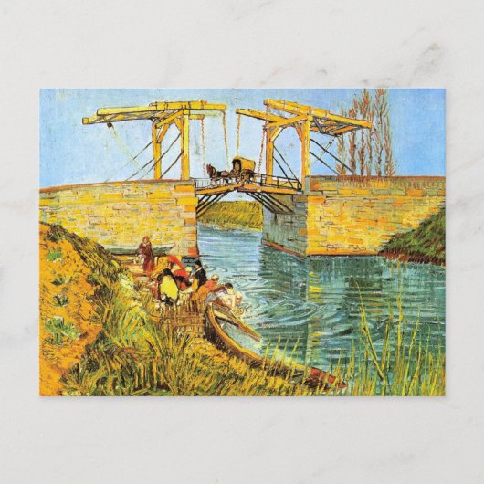 Langlois Bridge in Arles door Vincent van Gogh Briefkaart (Voorkant)