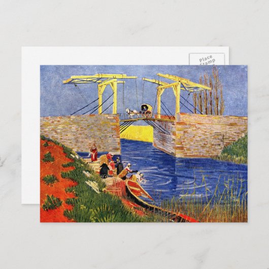 Langlois Bridge in Arles door Vincent van Gogh Briefkaart (Voorkant / Achterkant)