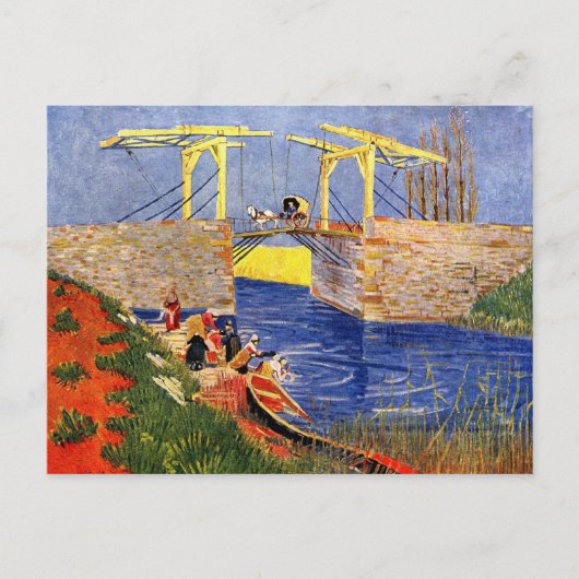 Langlois Bridge in Arles door Vincent van Gogh Briefkaart (Voorkant)