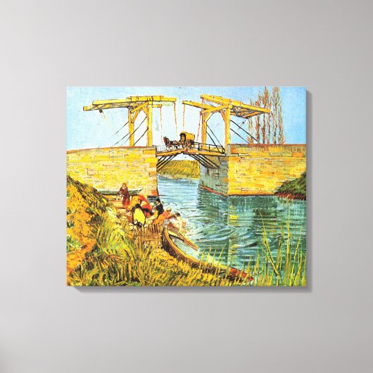 Langlois Bridge in Arles door Vincent van Gogh Canvas Afdruk (Voorkant)