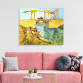 Langlois Bridge in Arles door Vincent van Gogh Canvas Afdruk (Insitu (Woonkamer))