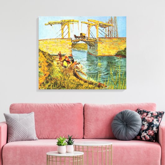 Langlois Bridge in Arles door Vincent van Gogh Canvas Afdruk (Insitu (Woonkamer))