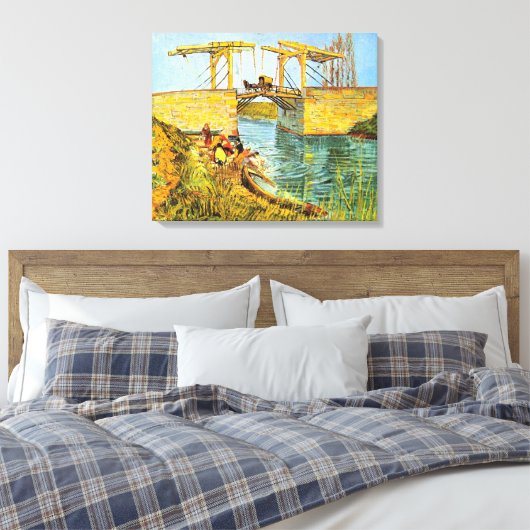 Langlois Bridge in Arles door Vincent van Gogh Canvas Afdruk (Insitu (Slaapkamer))