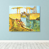 Langlois Bridge in Arles door Vincent van Gogh Canvas Afdruk (Insitu (Houten vloer))