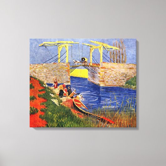 Langlois Bridge in Arles door Vincent van Gogh Canvas Afdruk (Voorkant)