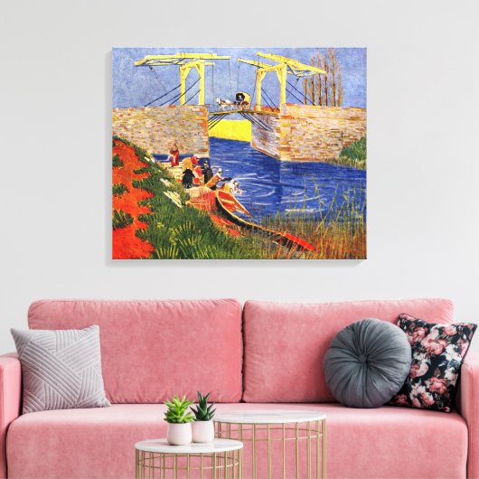 Langlois Bridge in Arles door Vincent van Gogh Canvas Afdruk (Insitu (Woonkamer))