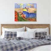 Langlois Bridge in Arles door Vincent van Gogh Canvas Afdruk (Insitu (Slaapkamer))