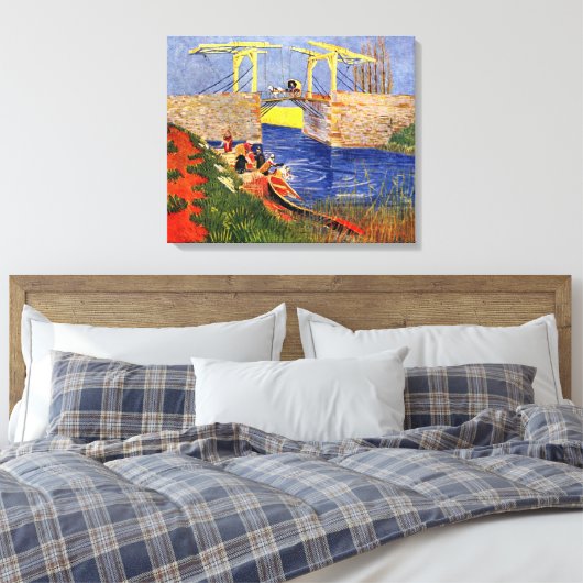 Langlois Bridge in Arles door Vincent van Gogh Canvas Afdruk (Insitu (Slaapkamer))