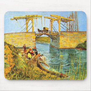 Langlois Bridge in Arles door Vincent van Gogh Muismat