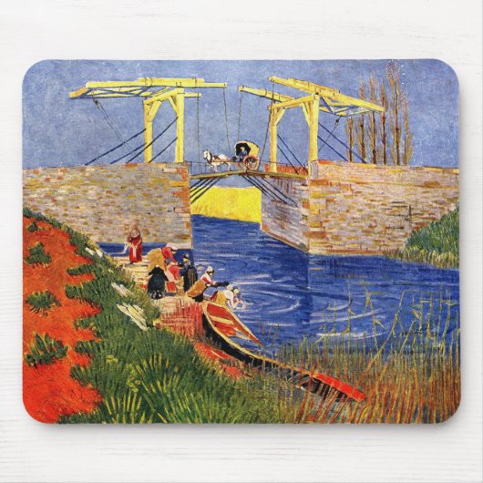 Langlois Bridge in Arles door Vincent van Gogh Muismat (Voorkant)