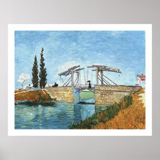 Langlois Bridge in Arles door Vincent van Gogh Poster (Voorkant)