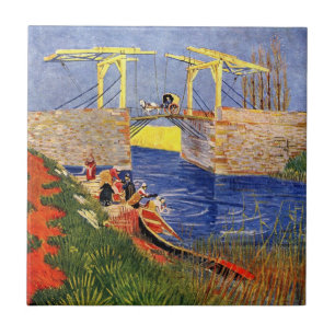 Langlois Bridge in Arles door Vincent van Gogh Tegeltje