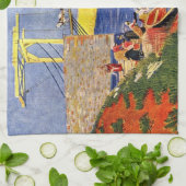 Langlois Bridge in Arles door Vincent van Gogh Theedoek (Gevouwen)