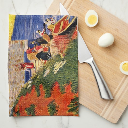 Langlois Bridge in Arles door Vincent van Gogh Theedoek (Quarter Fold)