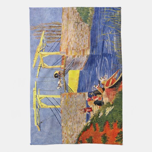 Langlois Bridge in Arles door Vincent van Gogh Theedoek (Verticaal)