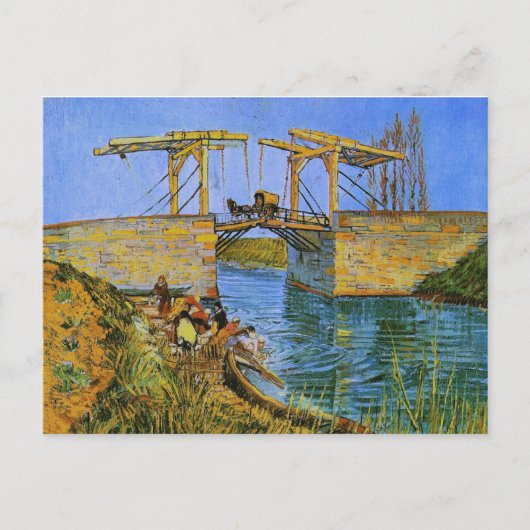 Langlois Bridge Women Washing Van Gogh Fine Art Briefkaart (Voorkant)