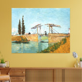 Langloisbrug bij Arles Vincent Gogh Canvas Afdruk (Insitu (Woonkamer))