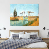 Langloisbrug bij Arles Vincent Gogh Canvas Afdruk (Insitu (Slaapkamer))