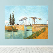 Langloisbrug bij Arles Vincent Gogh Canvas Afdruk (Insitu (Houten vloer))