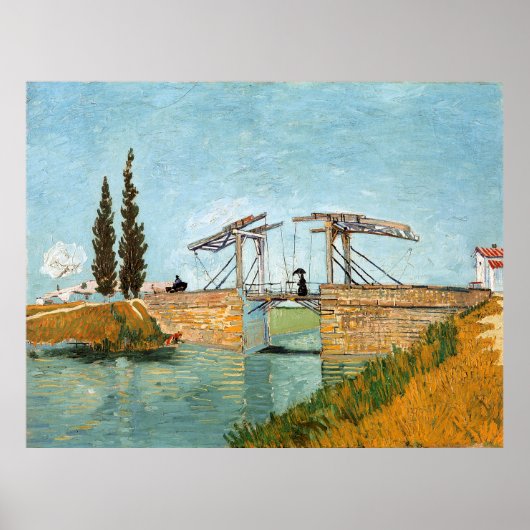 Langloisbrug bij Arles Vincent Gogh Poster (Voorkant)