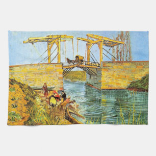 Langloisbrug in Arles door Vincent van Gogh Theedoek