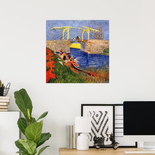 Langloisbrug in Arles van Vincent van Gogh Poster (Thuiskantoor)