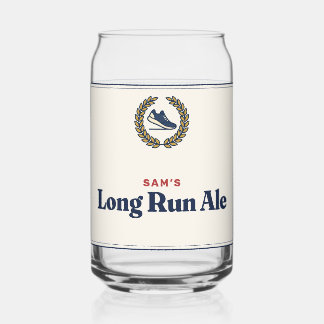 Langloopbier Eigen Naam Grappig Hardlopen Bier Blikvorm Glas