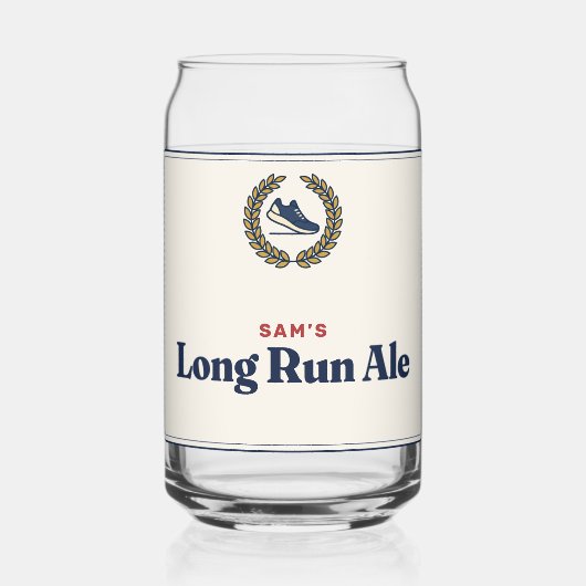 Langloopbier Eigen Naam Grappig Hardlopen Bier Blikvorm Glas (Voorkant)