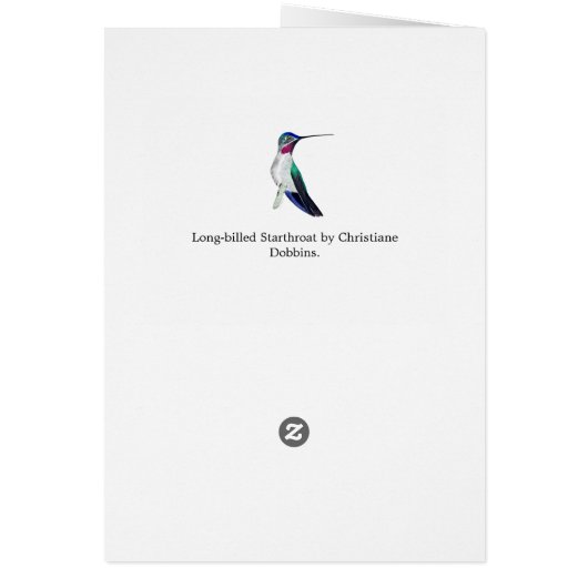Langnavelstaarster Hummingbird Birthday Kaart (Achterkant)