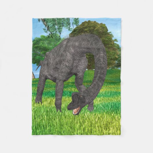 Langnek Dinosaurus Jungle Avontuur Fleece Deken (Voorkant)