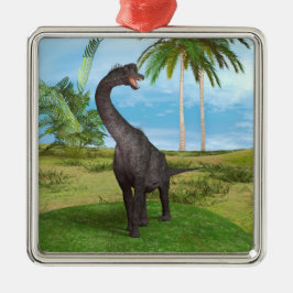 Langnek Dinosaurus Jungle Avontuur Metalen Ornament
