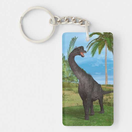 Langnek Dinosaurus Jungle Avontuur Sleutelhanger (Voorkant)