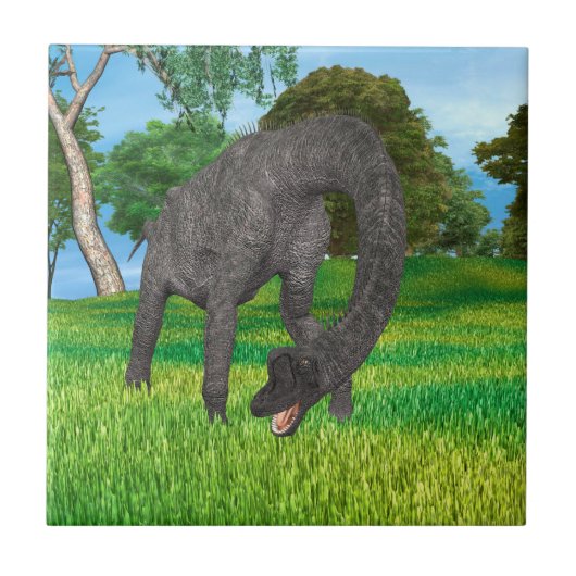 Langnek Dinosaurus Jungle Avontuur Tegeltje (Voorkant)