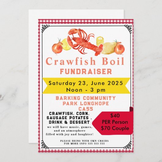 langoest uitnodigen kaart (Voorkant / Achterkant)