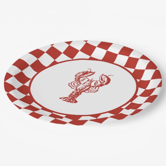 Langoesten / kreeft kook papieren bordje (Gekanteld)