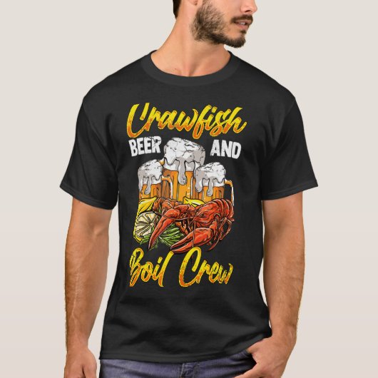 Langoesten met bier en kook crew rivierkreeften pa t-shirt (Voorkant)