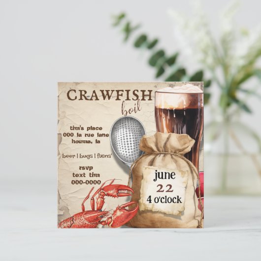 langoesten | Mudbugs en Bierfeest Kaart (Staand voorkant)