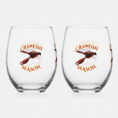 Langoesten op de Bayou Wijnglas Zonder Voet (Voorkant)