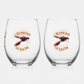 Langoesten op de Bayou Wijnglas Zonder Voet (Achterkant)