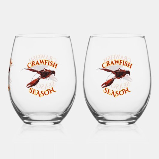 Langoesten op de Bayou Wijnglas Zonder Voet (Achterkant)