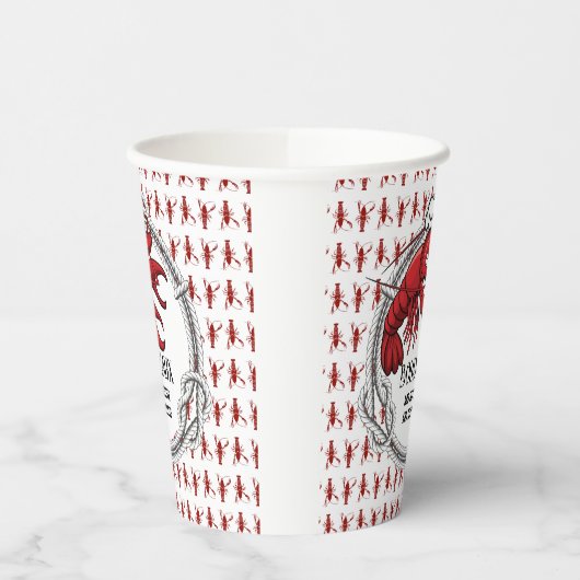 Langoesten Vis en zeevruchten Cajun THEMA Papieren Bekers (Links)