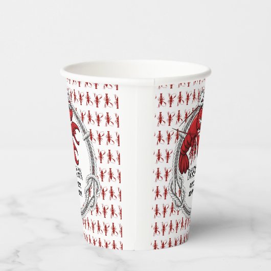 Langoesten Vis en zeevruchten Cajun THEMA Papieren Bekers (Rechts)