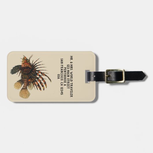  langoesten, zeedieren bagagelabel (Voorkant horizontaal)