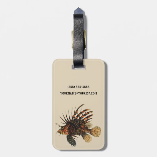  langoesten, zeedieren bagagelabel (Achterkant verticaal)