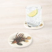  langoesten, zeedieren zandsteen onderzetter (Zijkant)