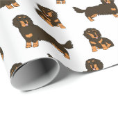 Langoharige Dachshund Cadeaupapier (Rol Hoek)